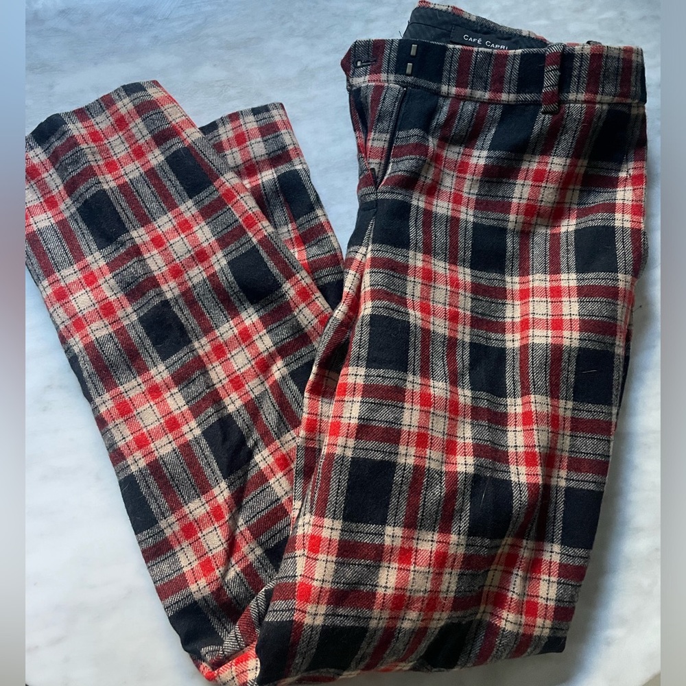 J Crew Wool Plaid Cafe Capri 00